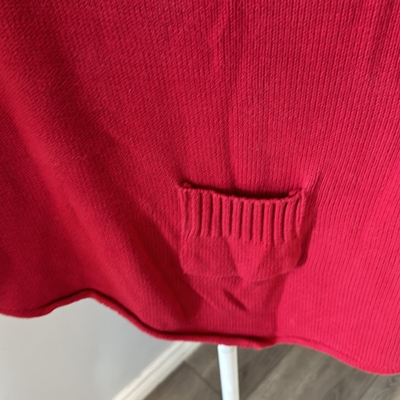 525 America made in the USA poncho sweater pocket red O/S - Picture 4 of 7